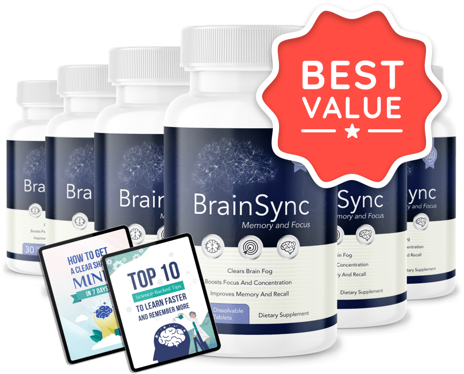 BrainSync 6 bottles — 180-day supply